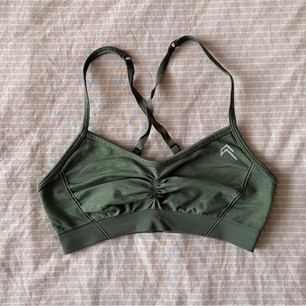 Oner active effortless seamless bra in forest green